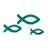 Deko Fisch 3Er Set Aus Holz TüRkis Tisch Deko Zur Taufe Kommunion Konfirmation