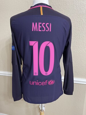 Barcelona Messi Lg CL Argentina Player Issue Nike Football Shirt