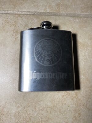 Jagermeister Brushed Stainless Steel Flask 6oz