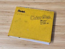 Vintage Pentel Color Pen S360-36 Fine Point 36 Colors Marker Set Case Japan