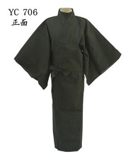 Japanese MENS KIMONO YUKATA OBI SET BLACK (YC...