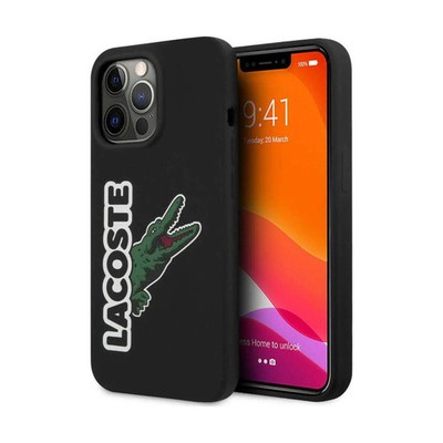 Lacoste Hardcase Silicone Head Crocodile Hülle Schwarz   iPhone 13 Pro Max
