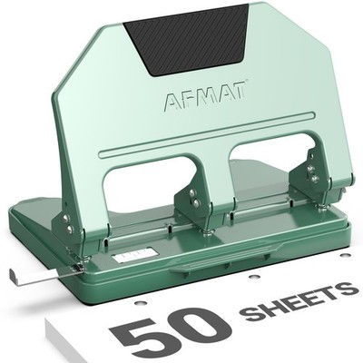 AFMAT 3 Hole Punch Heavy Duty, 9/32'' Hole Diameter, 50-Sheet 3 Hole Puncher f...