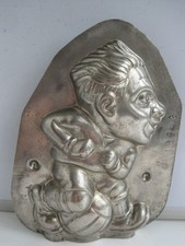 VINTAGE 2 STÜCK BLECH SCHOKOFORM - FUSSBALLSPIELER - ARNOLD KALMEIJER DEN HAAG 15342