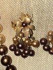 Beajewels Champagne Pearls & Rhinestone Earrings Signed / Necklace Bracelet Set — photo 5