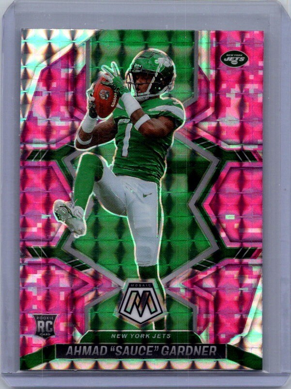 2022 Panini Mosaic #335 Ahmad "Sauce" Gardner Mosaic Camo Pink