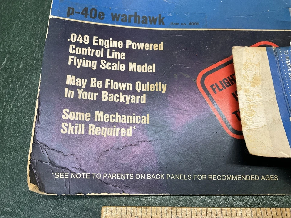 Vintage Testors P40 Warhawk Control Line Model Airplane in Package ~ Never Used - Image 3 of 4