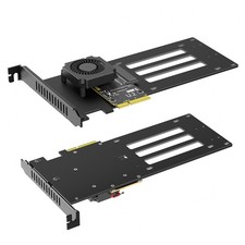 U.2 to PCIe 4.0 x4 SSD Adapter Card, Cooling Fan, SFF-8639 Converter