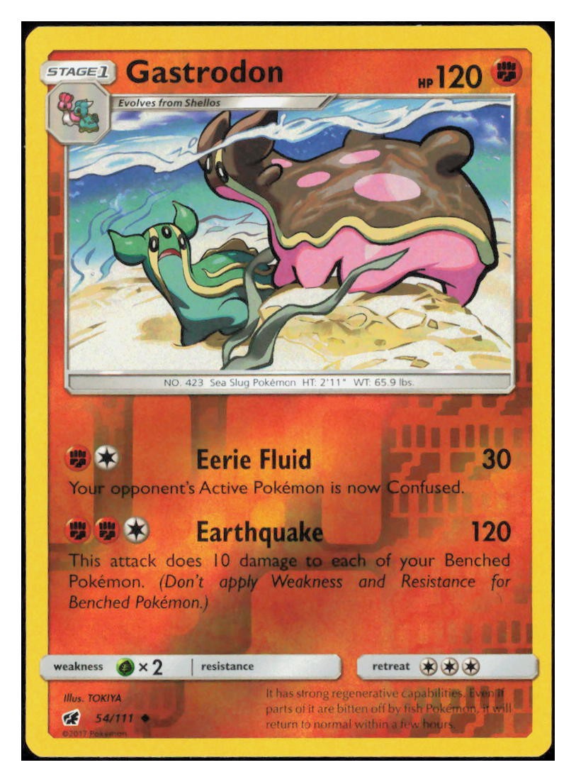 Gastrodon Reverse Holo Uncommon SM - Crimson Invasion 54/111 LP T001