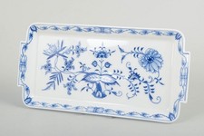 Meissen, Deutschland. Blaue Zwiebel. Rechteckiges Porzellan-Serviertablett. M...