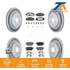 Front Rear Coated Disc Brake Rotors Ceramic Pad Kit For 2019 Toyota Corolla 2.0L