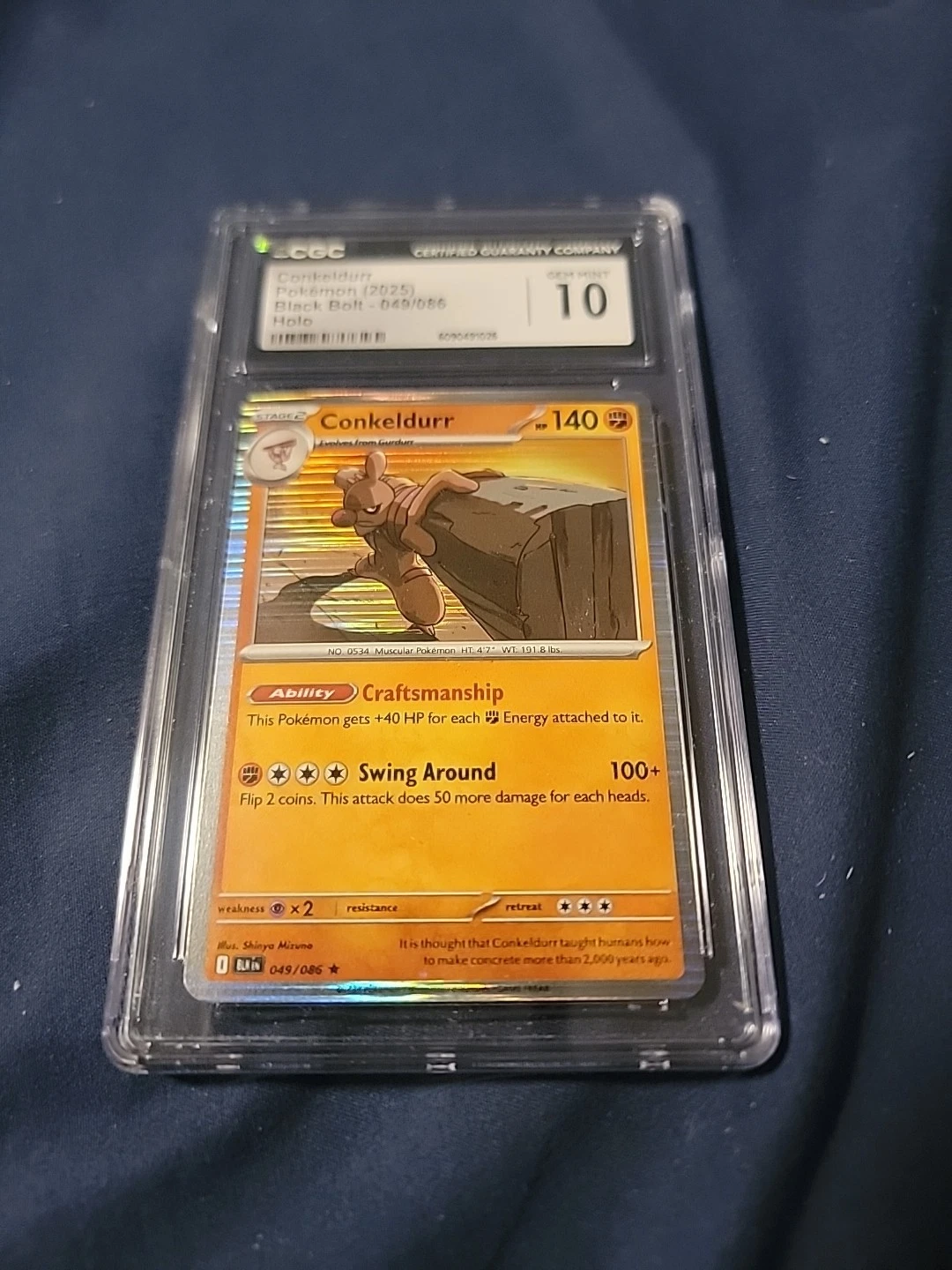 Conkeldurr 049/086 Sv: Black Bolt Holo CGC 10