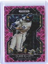 2022 Panini Prizm Draft Picks #PDP69 Clark Elliott Neon Pink Velocity