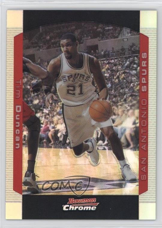 2004-05 Bowman Draft Chrome Refractor 233/300 Tim Duncan #12 HOF h8k