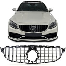 Sport Kühlergrill Schwarz Glanz Chrom für Mercedes C Klasse W205 S205 18-21 Sport Kühlergrill Schwarz Glanz Chrom für Mercedes C Klasse W205 S205 18-21