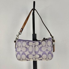 Coach Mini Baguette Signature C Lavender Purple Shoulder Bag Y2K Vintage