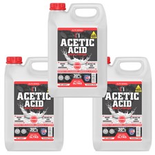 Acetic Acid 30% Strong White Vinegar Cleaning Limescale Stain Patio 15 Litres 2.33 per litre
