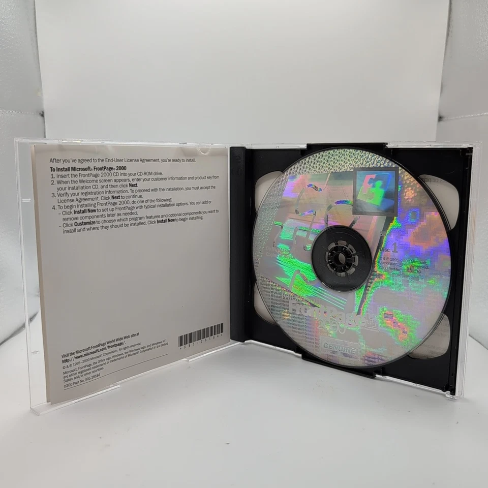 Microsoft Office FrontPage 2000 Full Version Product Key 2CDs Set Untested USED - Image 3 of 4