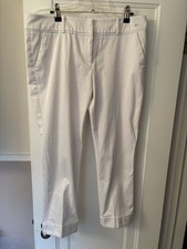 Women s White Capri Pants Size 10 New York Company With Cuffs