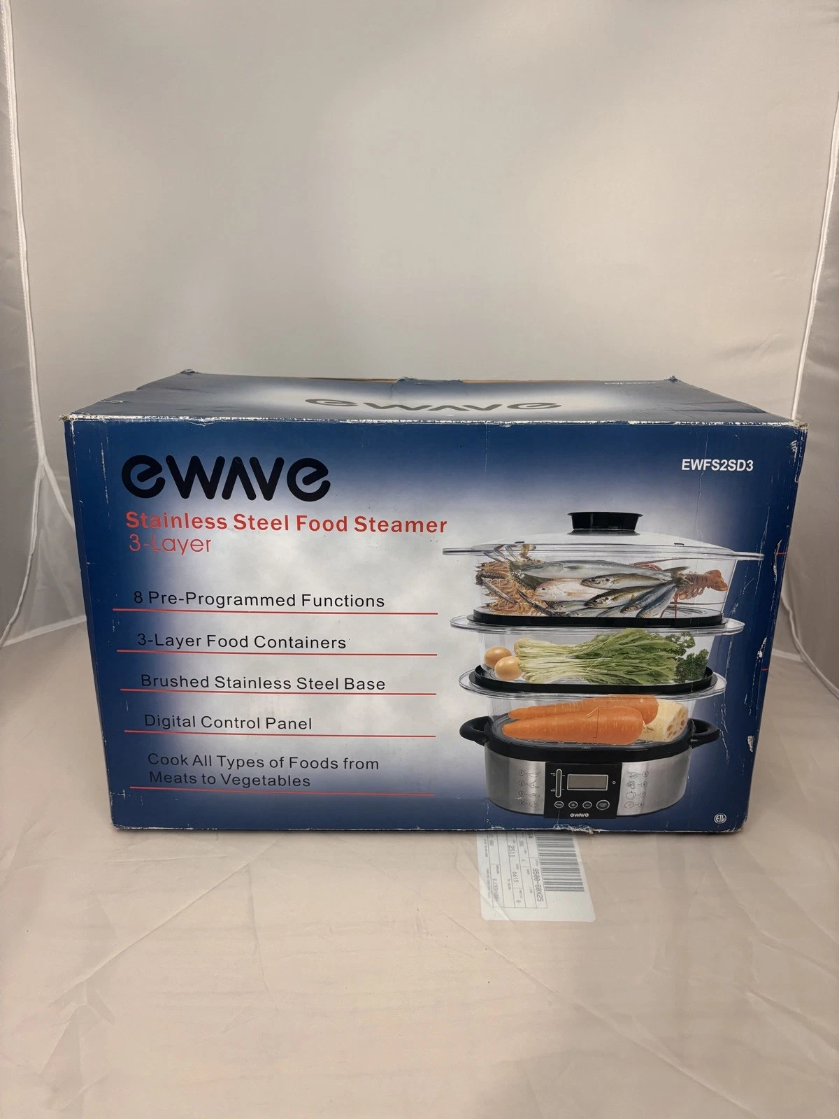 Ewave Stainless Steel Food Steamer 3-Layer