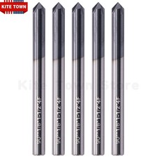 5Pcs 1/8" 4 Flute 90 Degree Carbide Chamfer Mills - Single End - AlTiN Coated