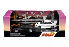 1/64 Initial D Nakazato R32 GT-R & Iwaki Lancer Evo IV Diecast Car Set MD64218