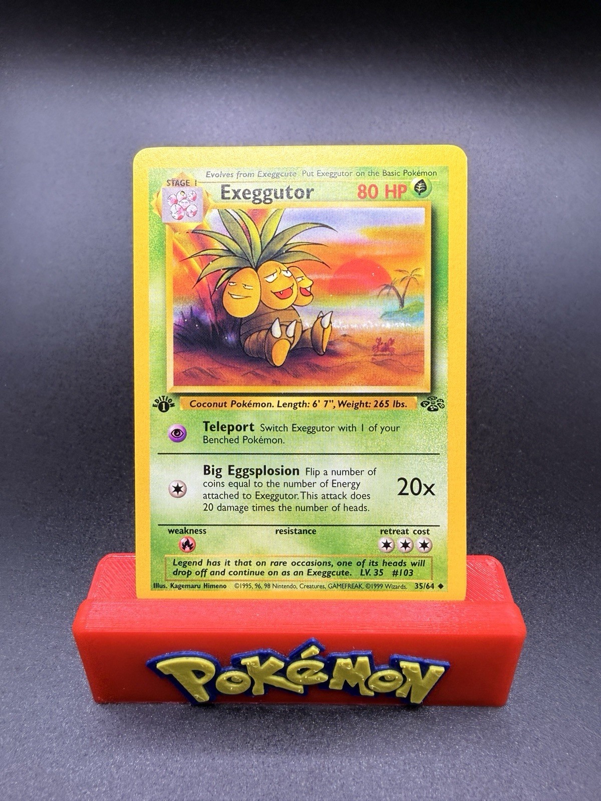 1999 Pokemon Card Vintage Jungle 1st Edition Exeggutor #35/64 Near Mint NM
