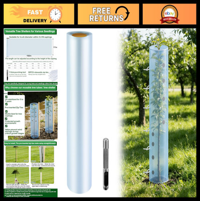 Tree Grow Tubes for Saplings - 17''x192'' Seedling Protectors with Vented Design &