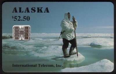 $52.50 Alaskan Eskimo Hunter / Spring Sea Ice (Photo By Chris Arend) Phone Card