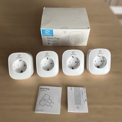 Wlan Smart Steckdose mit Strommessung,für Alexa ,Smart Home WiFi  ET22, 4 Stück