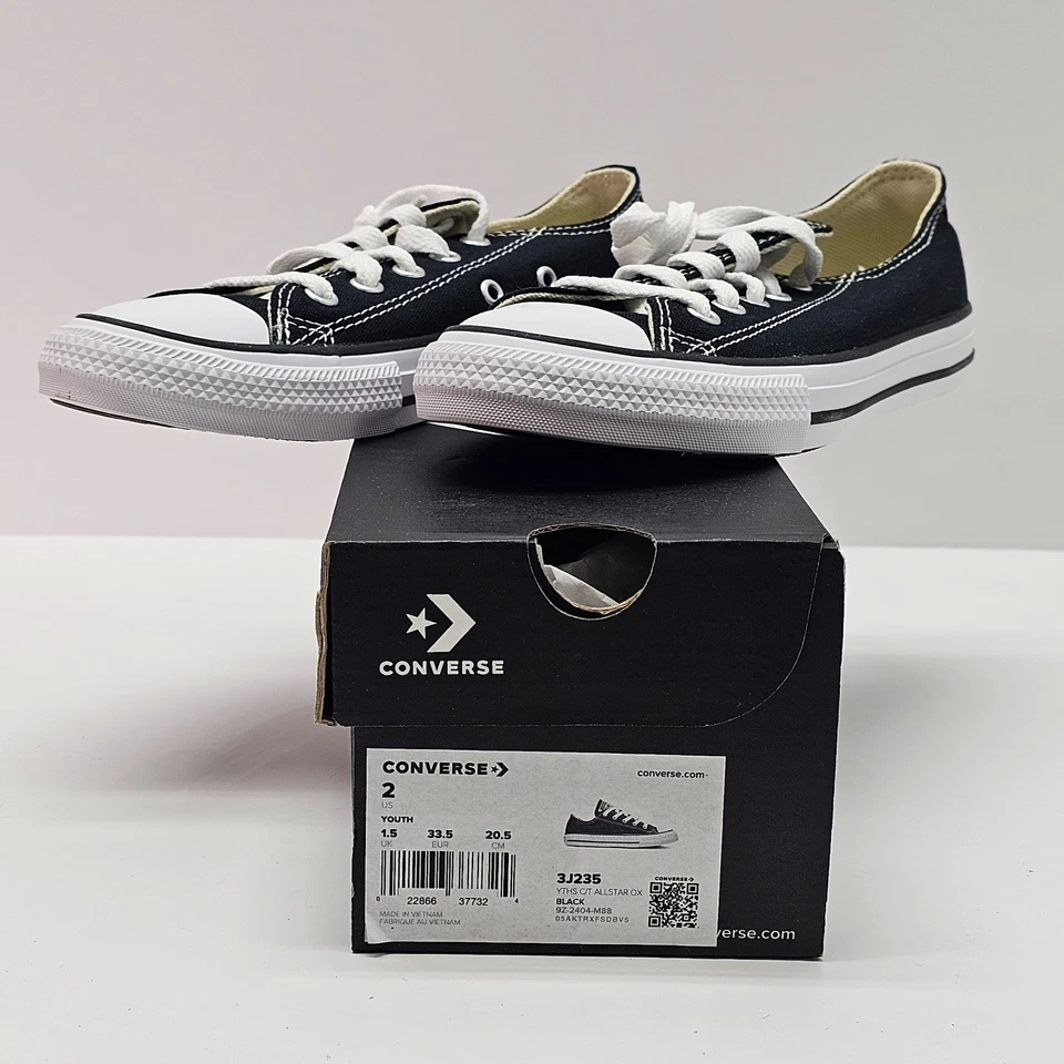 Converse Chuck Taylor все звезды OX низкий верхний кроссовок черный размер 2Y (3J235) | новый в коробке - Изображение 2 из 4