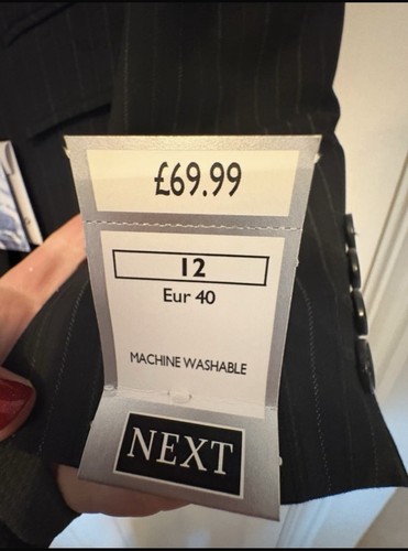 Next Black Ladies Trouser Suit Jacket Size 12, Trousers Size 12L RRP 105 NWT - Picture 3 of 8