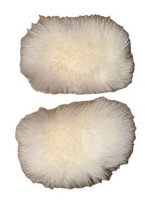 VINTAGE SILVER FOX FUR MATCHING SLEEVE CUFFS SKI SNOW CHRISTMAS X 2 NEW