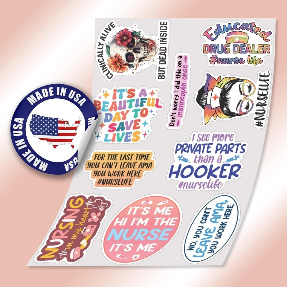 10pcs Nurse Sticker, Sarcastic Nursing Life, Gift for Nurses & Healthcare Worker - Image 3 of 4