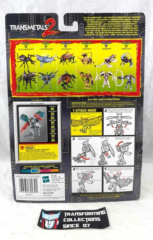 Transformers 1998 Beast Wars Transmetals 2 Deluxe Class Prowl MOSC White Version - Image 2 of 2