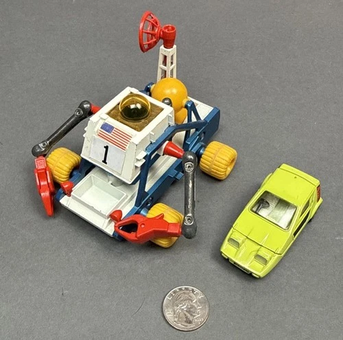 2-Rare Vintage James Bond 007 Corgi Toys Green Bond Bug 700 ES & Moonbuggy-L@@K!