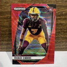 2025 Panini Prizm Draft Picks Football Shamari Simmons Red Wave Prizm RC