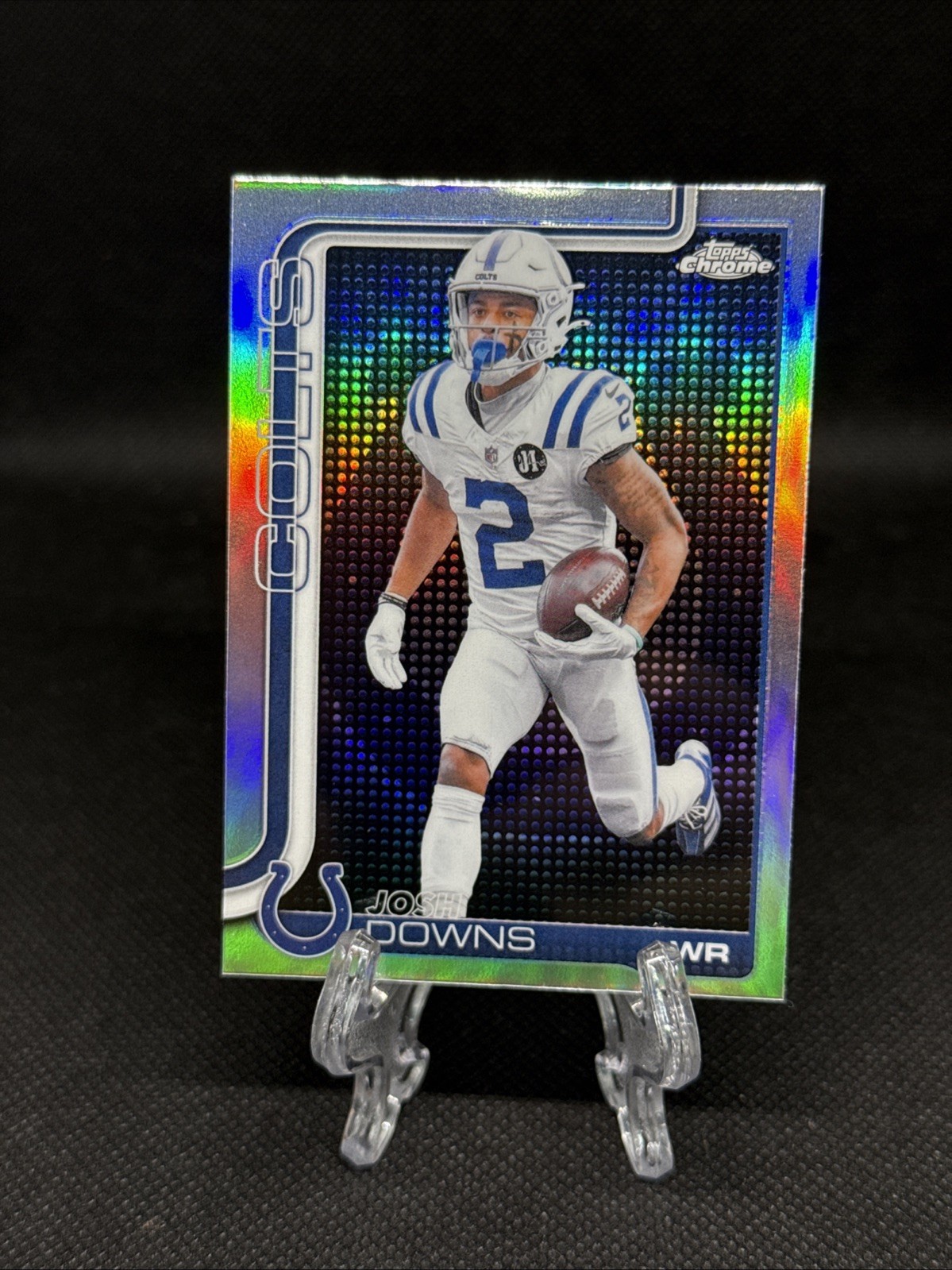 JOSH DOWNS - 2025 Topps Chrome #127 Lightboard Logo Refractor Football Colts