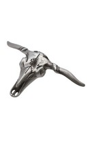 Men Western Fashion Jewelry Silver Metal Belt Buckle Long Horn Texas Cow Bull