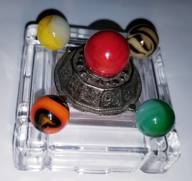 5 Unique Vintage Marbles. 