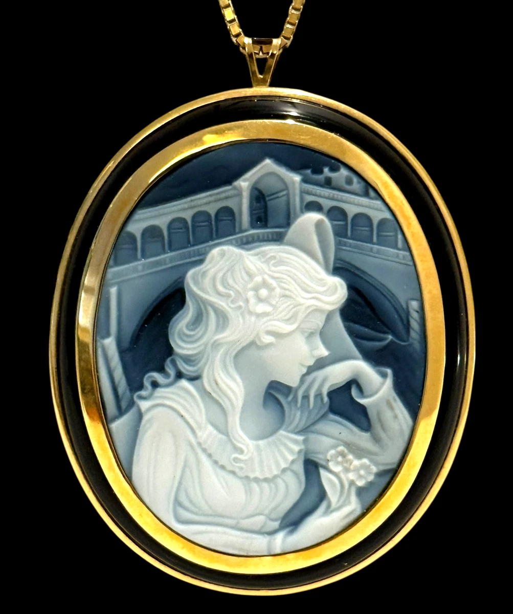 Blue Agate Cameo In Victorian & Edwardian Fine Cameos for sale - eBay