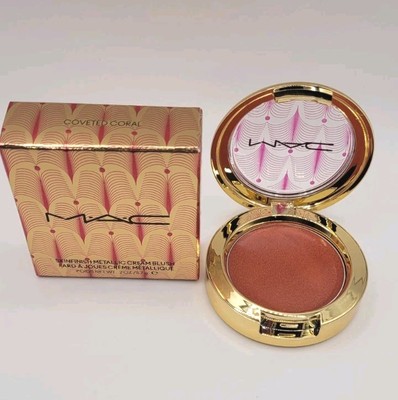 MAC Skinfinish Metallic Cream Blush -COVETED CORAL 0.2 Oz Brand New & Authentic 