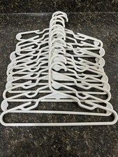 12-Notched Plastic Tubular Clothes Hangers for Toddler Kids White 2-Hangers-1