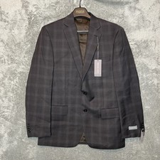 Michael Kors Men Brown Kidwell Plaid Single Breasted Classic Sport Coat Blazer
