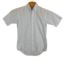 Vintage Arrow Dover Made In The USA Button Up Shirt Mens 15.5 Blue White Stripe