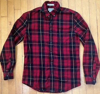 LLBean Plaid Flannel Longsleeve Shirt Men s Small Item ID 298167 Red Yellow Navy