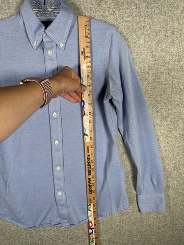 Camicia Ralph Lauren maglia media Oxford blu bottoni manica lunga cotone colletto - Foto 8 di 13