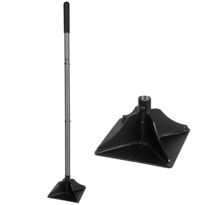Walensee Steel Tamper with 48 inch Handle 8''x8'' Garden 8''×8'', Black