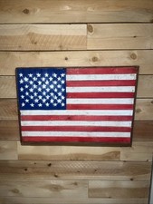 Distressed Wooden Handmade American Flag, Distressed American Flag
