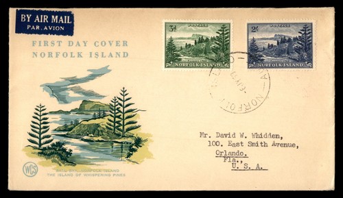Mayfairstamps Norfolk Island FDC 1959 Lake and Mountains Whispering Pines First